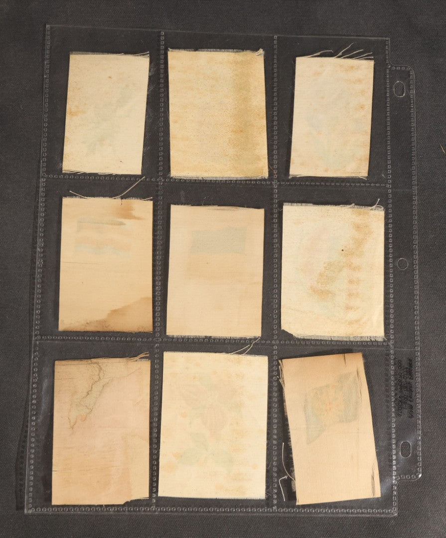 Lot 092 - Grouping Of 45 Antique Cigarette Tobacco Silk Premiums, Flowers, Fruits, And Flags, Zira Cigarettes, Nebo Cigarettes, And Egyptienne Straights Cigarettes, Factory No. 7, 5th District, New Jersey