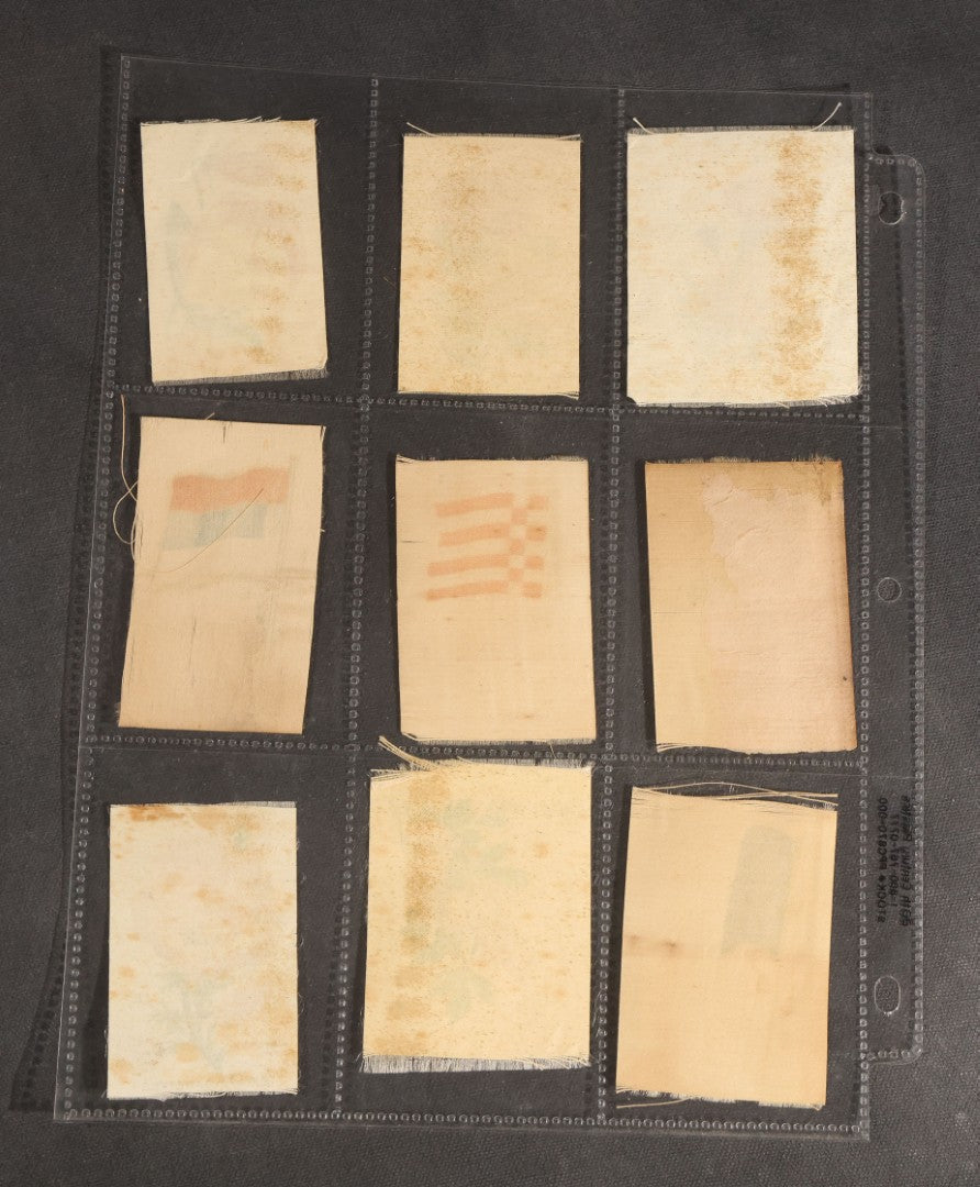 Lot 092 - Grouping Of 45 Antique Cigarette Tobacco Silk Premiums, Flowers, Fruits, And Flags, Zira Cigarettes, Nebo Cigarettes, And Egyptienne Straights Cigarettes, Factory No. 7, 5th District, New Jersey