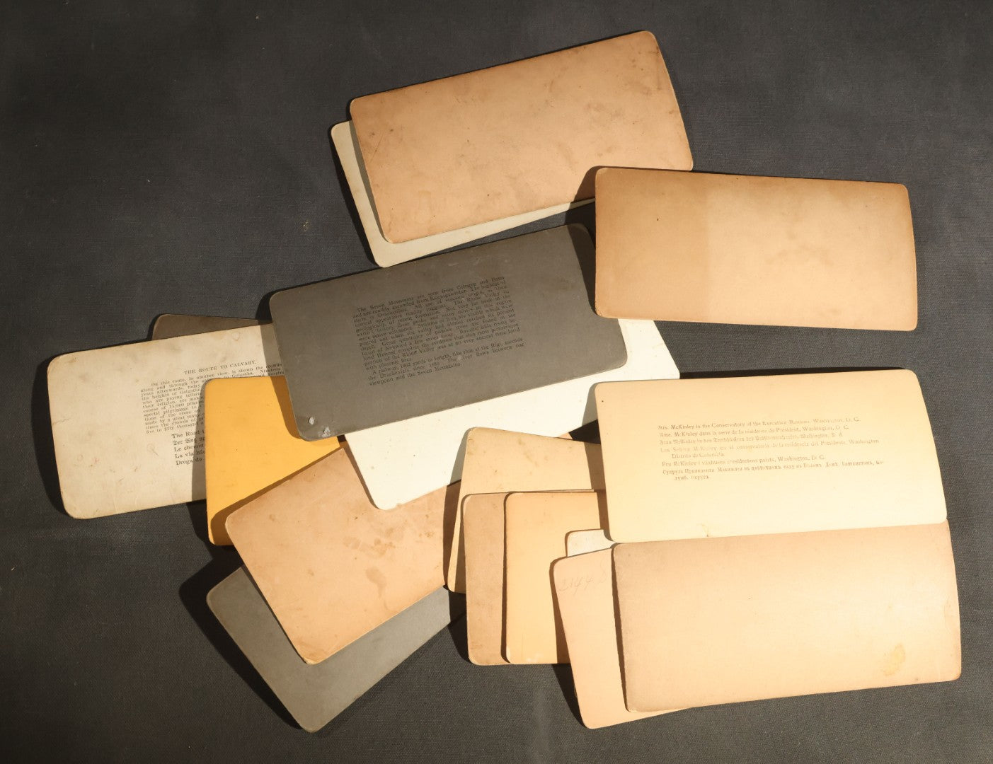 Lot 094 - Grouping Of 17 Antique Stereoview Cards Including Full Moon By Prof. H. Draper, Mrs. McKinley At The Executive Mansion, Ice Palace Montreal 1884, And La Porte Monumentale Paris 1900