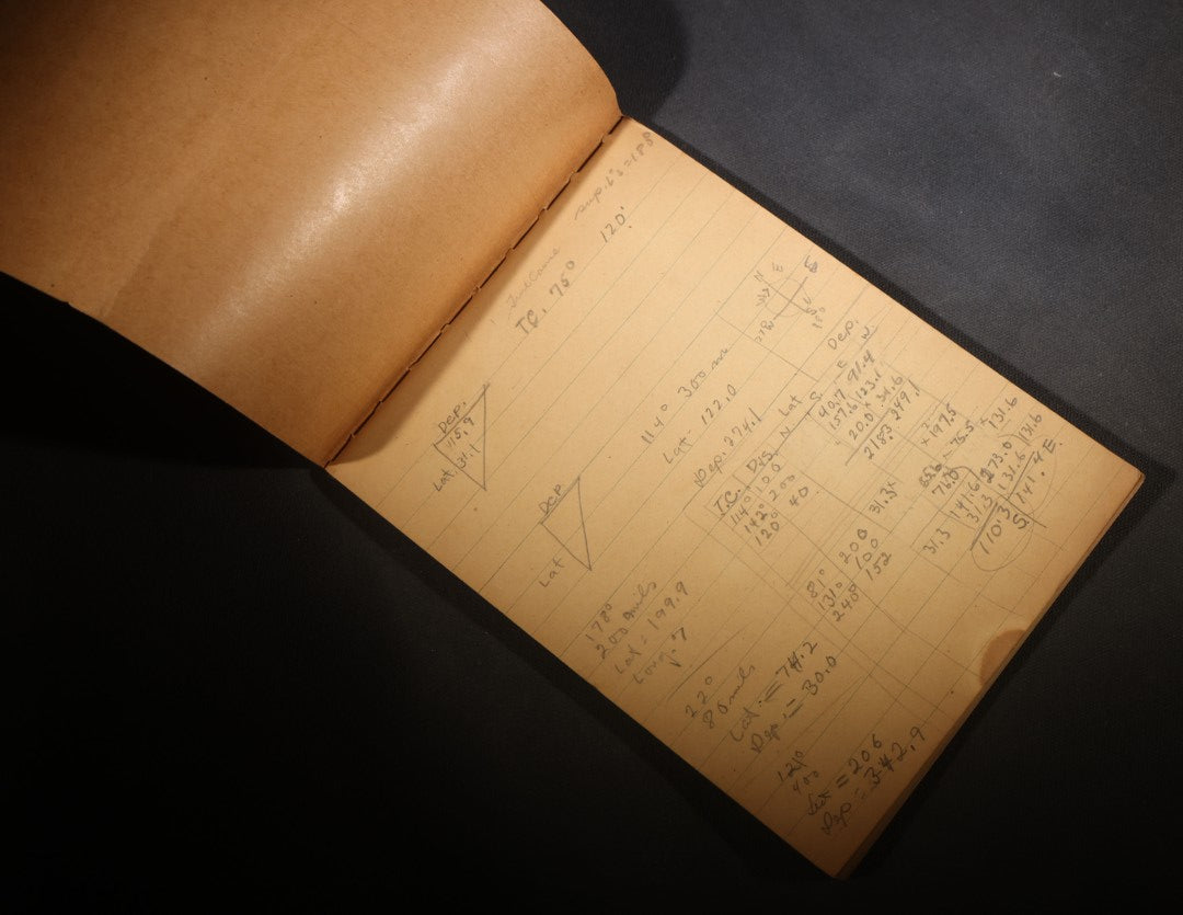 Lot 095 - Vintage Hand-Illustrated School Notebook, Owen A. Fairbanks Jr., "!!Tech!! High," Dated September 1935, Doodles Including Skull & Crossbones And Anthropomorphic Hot Dog Weenie, Poems, And Humorous Writings