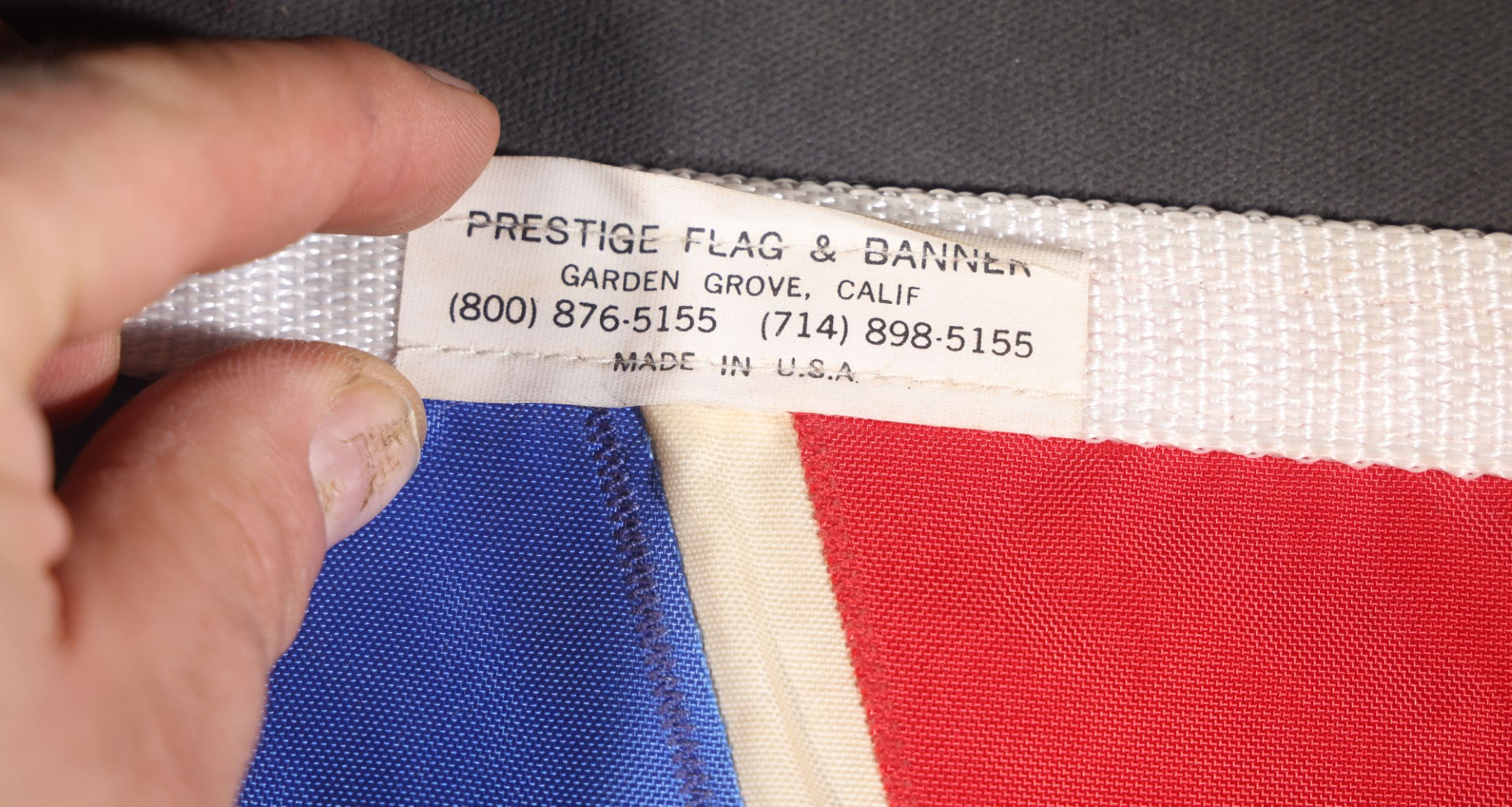 Lot 102 - Vintage Sarasota Yacht Club Burgee Pennant, Sarasota, Florida, Red, White, And Blue With Diamond Motif, Grommeted Hoist