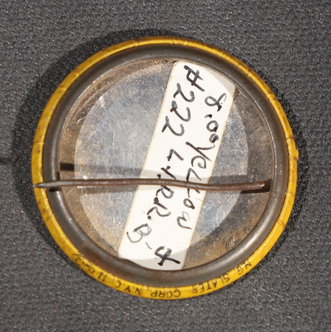 Lot 105 - Vintage "L.I.R.R. Service Is Horrible" Long Island Rail Road Protest Pinback Button, Yellow And Black