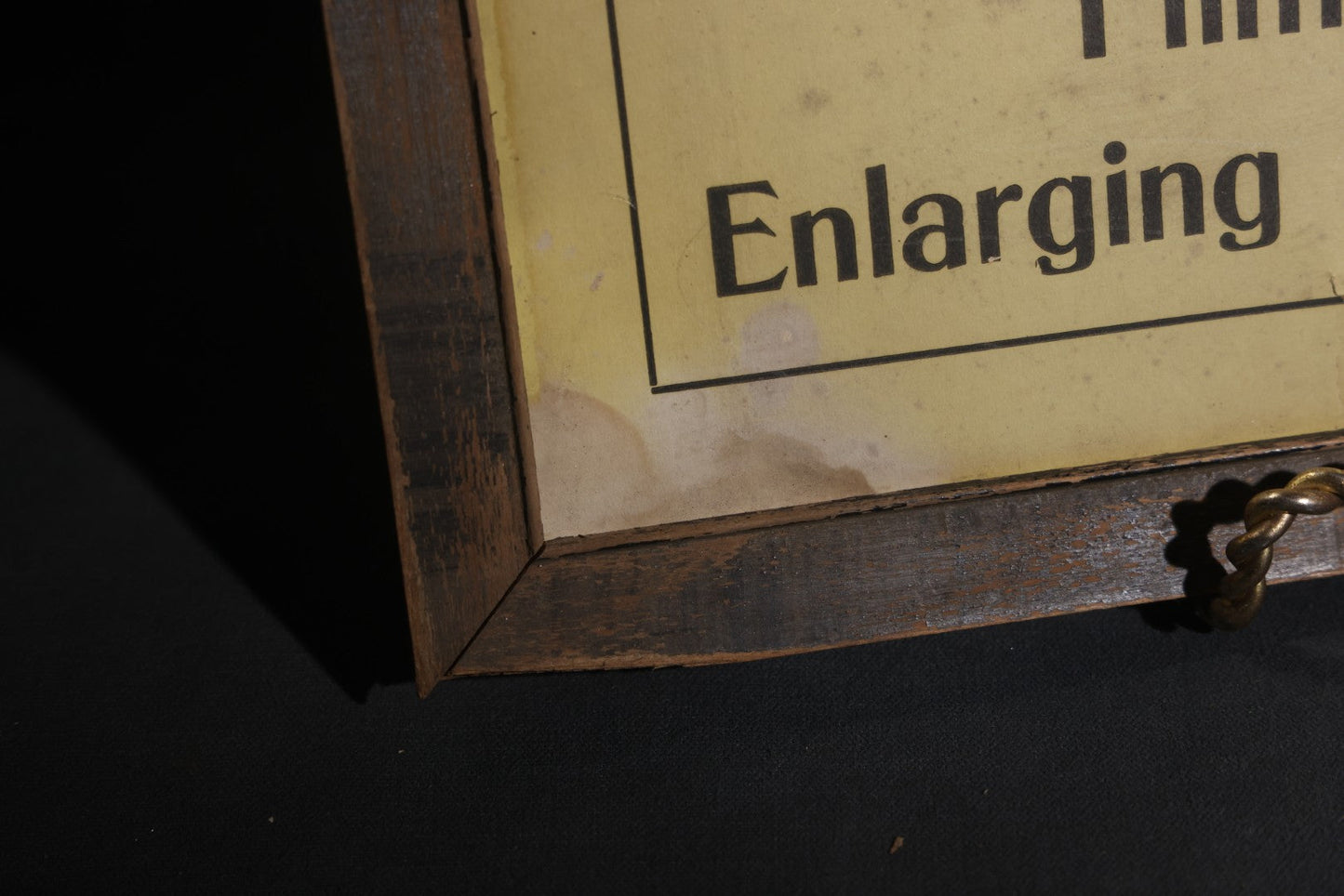 Lot 108 - Antique "Amateur Finishing" Film Developing, Enlarging, And Copying Advertising Sign, White Mt. Studio, Littleton, New Hampshire, Framed With Manicule Graphics