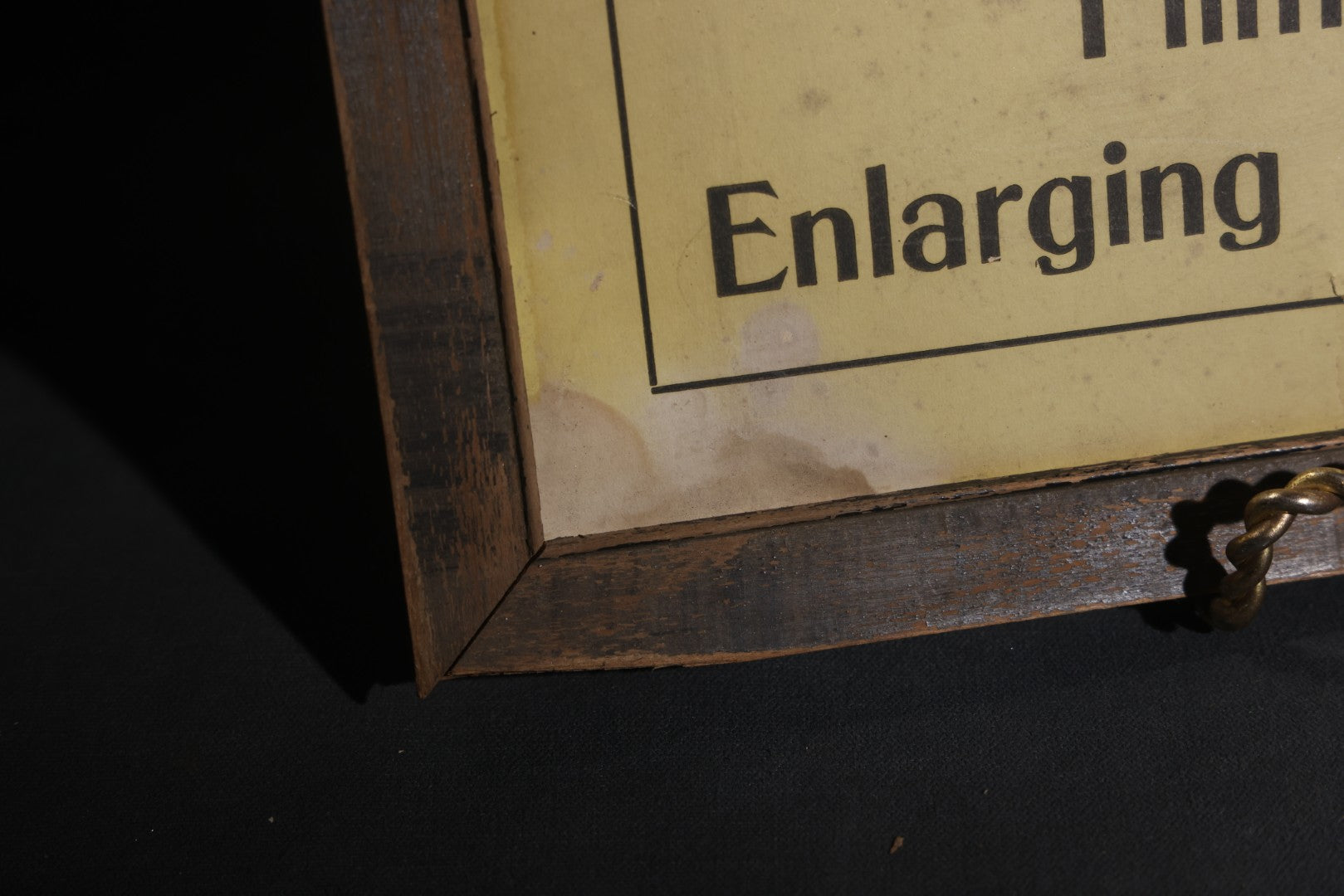 Lot 108 - Antique "Amateur Finishing" Film Developing, Enlarging, And Copying Advertising Sign, White Mt. Studio, Littleton, New Hampshire, Framed With Manicule Graphics