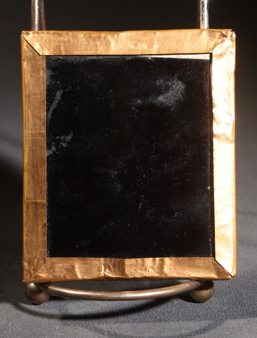 Lot 116 - Trio Of Antique Uncased Photograph Portraits Of Children, 1/6th Plate Ambrotype Of Siblings, 1/9th Plate Tintype Of A Seated Young Girl, And 1/6th Plate Ruby Ambrotype Of A Standing Young Girl, Ornate Brass Mats