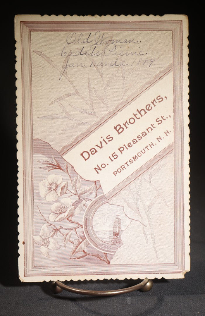 Lot 125 - Trio Of Antique Cabinet Card Costume Portraits, Portsmouth, New Hampshire, Including Cora W. Barnabee As Javotte In "Ermine" (1891), Women In Cross-Dress Costume, And "Old Woman" Costume, Photographed By Davis Bros. And L.V. Newell & Co.