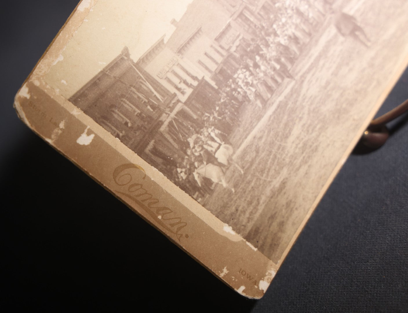 Lot 131 - Antique Board-Mounted Panoramic Photograph Of A Parade On Main Street, Storm Lake, Iowa, Photographed By Coman, Crowds, Horseback Rider, And American Flag