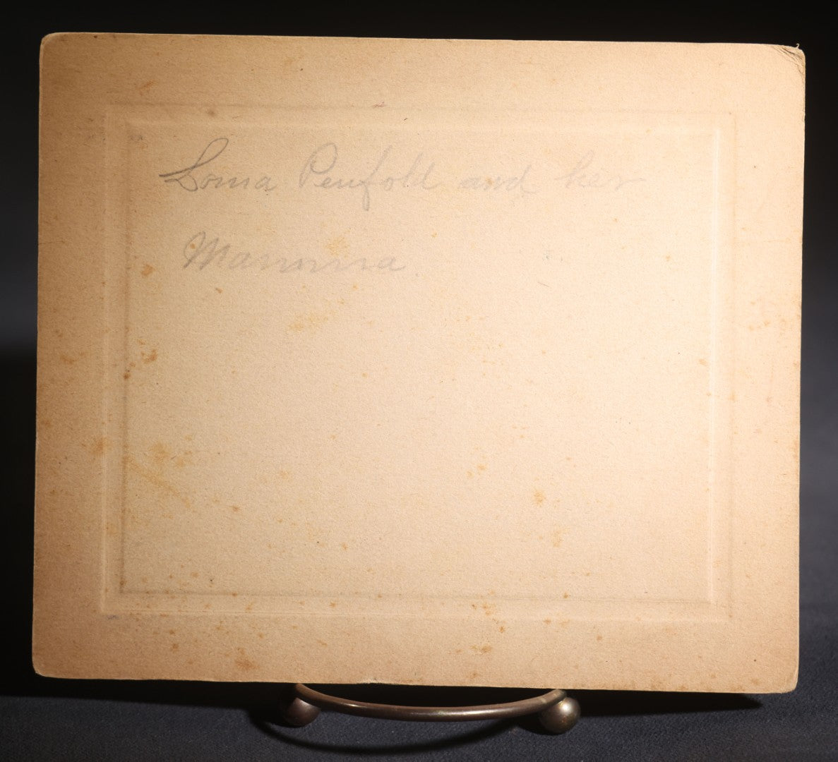 Lot 136 - Antique Board-Mounted Occupational Photograph Of A Woman Painting A Landscape At An Easel In A Parlor, Second Woman With Cat In Lap, Pencil-Inscribed "Lorna Penfold And Her Momma"