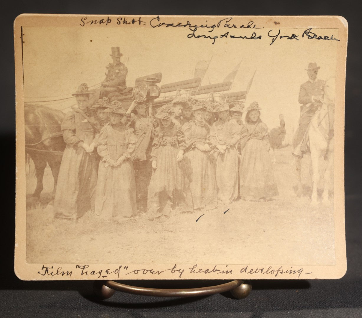 Lot 148 - Grouping Of Four Antique Board-Mounted Photographs Of York Beach, Maine, August 1892, Including Coasting Parade At Long Sands, Double-Decker Omnibus, Four-Horse Coach, And Hotel Bartlett, Photographed By Ralph H. Foote, Lowell, Mass