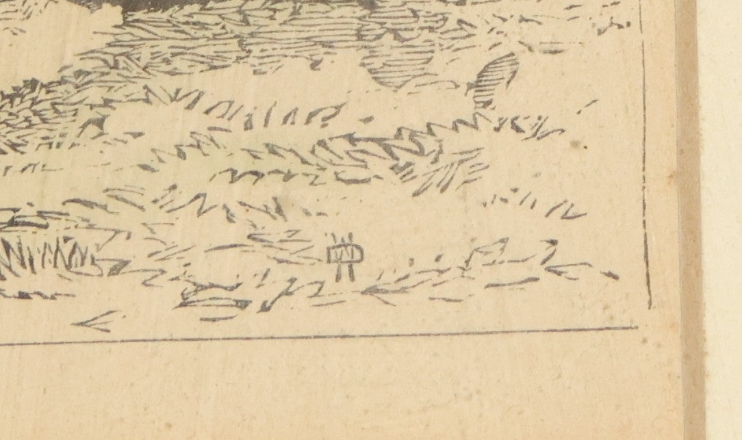 Antique Hand Colored Wood Engraving Print, "Salem, from the Lookout on Witches' Hill," Framed