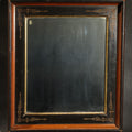 Lot 012 - Antique Eastlake-Style Ebonized and Walnut Framed Mirror with Gilt Incised Geometric Decoration, Replacement Mirror Plate, 13-3/4" W x 15-3/4" H