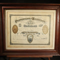 Lot 014 - Antique Certificate of Marriage, P.W.N. Sanderson and Miss Mary Wessels, Painted Post, New York, Baptist Church, November 10, 1869, with Oval Portraits of Both Subjects, Published by John Gibson, New York, 20" W x 24" H