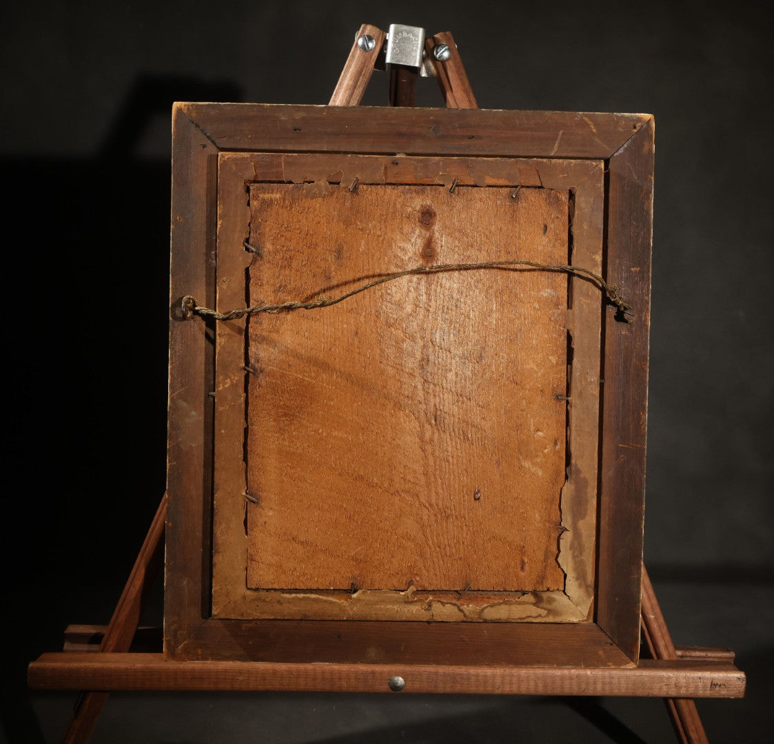 Antique Photograph of a Young Girl in a White Dress, Matted with Oval Gilt Opening, in Ebonized Inlaid Frame