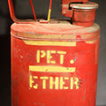 Lot 030 - Vintage "Pet. Ether" (Petroleum Ether) Stenciled Red Metal Safety Fuel Can, No. 883, Manufactured by Protectoseal Co., Chicago, Illinois, 13" H