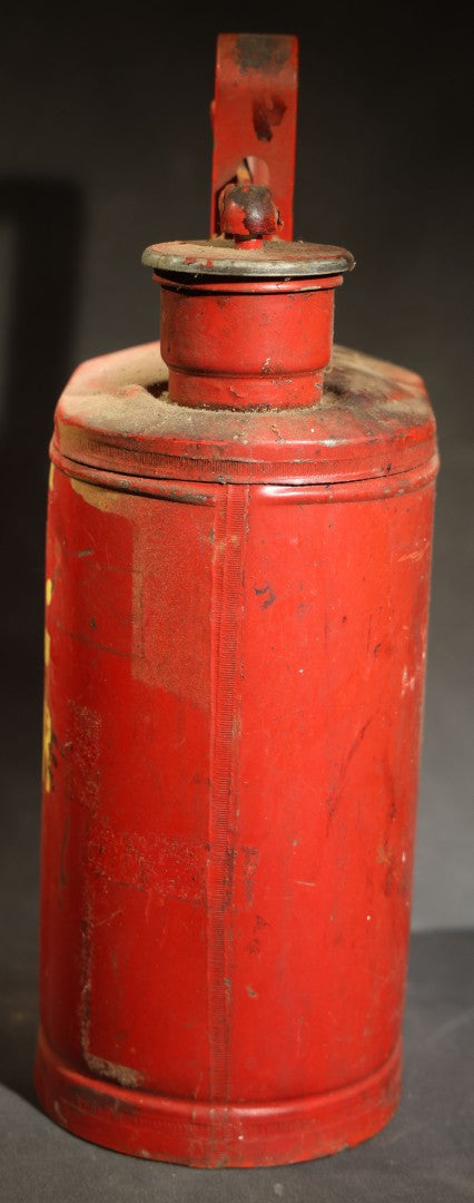 Vintage "Pet. Ether" (Petroleum Ether) Stenciled Red Metal Safety Fuel Can, No. 883, Manufactured by Protectoseal Co., Chicago, Illinois