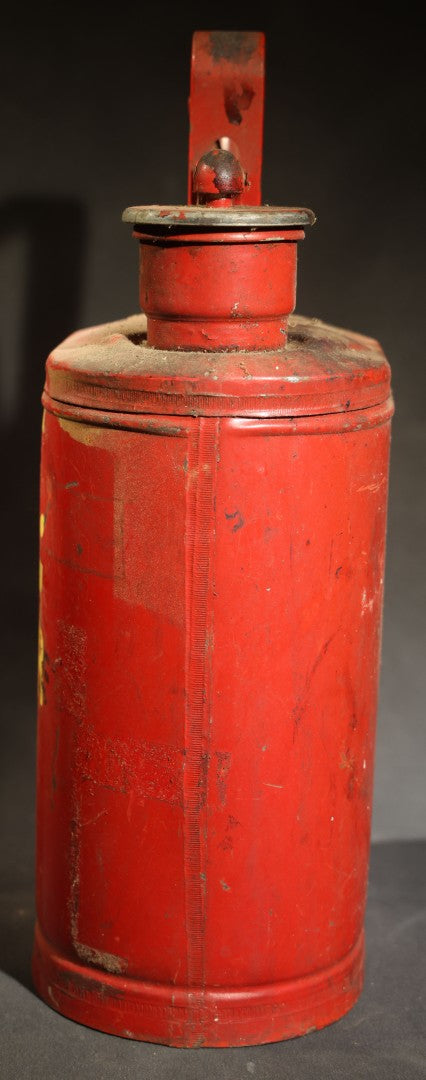 Vintage "Pet. Ether" (Petroleum Ether) Stenciled Red Metal Safety Fuel Can, No. 883, Manufactured by Protectoseal Co., Chicago, Illinois