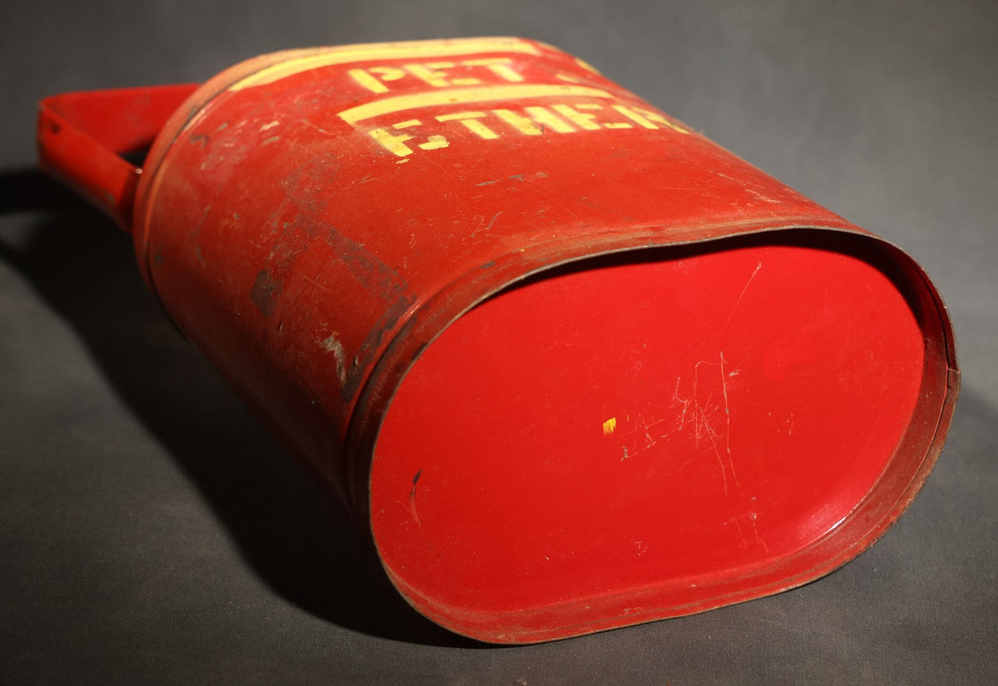 Vintage "Pet. Ether" (Petroleum Ether) Stenciled Red Metal Safety Fuel Can, No. 883, Manufactured by Protectoseal Co., Chicago, Illinois