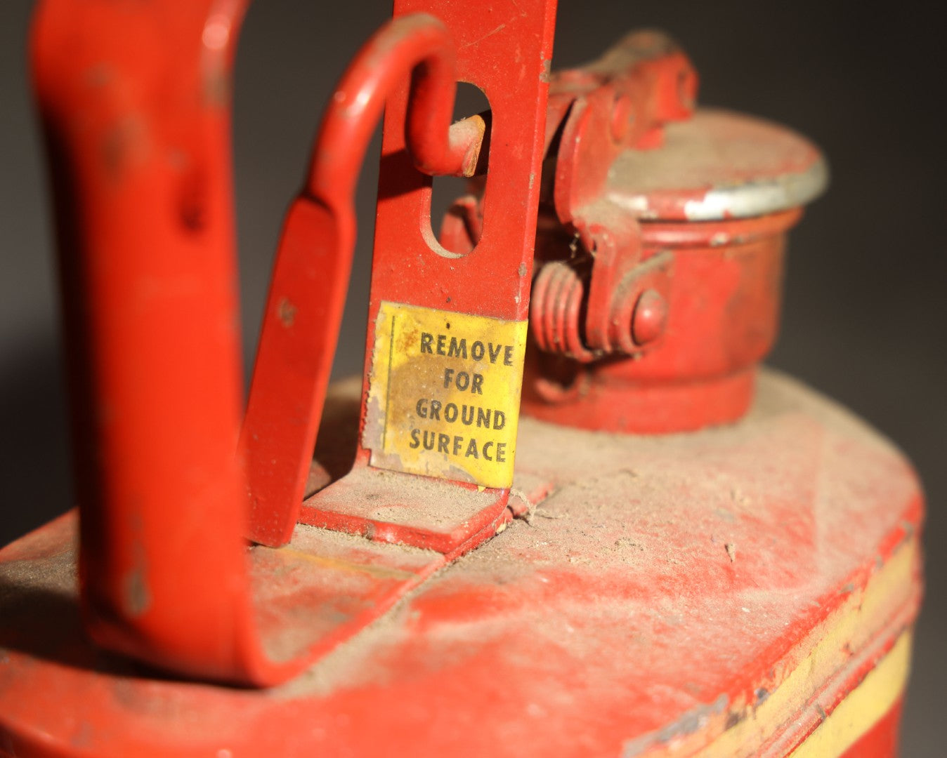 Vintage "Pet. Ether" (Petroleum Ether) Stenciled Red Metal Safety Fuel Can, No. 883, Manufactured by Protectoseal Co., Chicago, Illinois