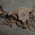 Lot 037 - Trio of Vintage Iron Animal Traps Including Victor and Kangaroo No. 1-1/2 Examples, Heavy Surface Rust Throughout, 5" W