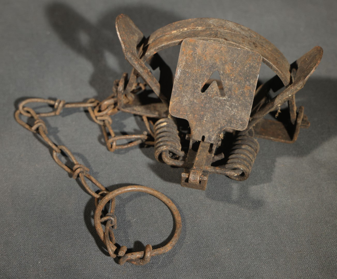 Trio of Vintage Iron Animal Traps Including Victor and Kangaroo No. 1-1/2 Examples, Heavy Surface Rust Throughout