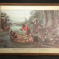 Lot 038 - Vintage Chromolithograph Print, "American Hunting Scenes — An Early Start," After A.F. Tait, Reproduction of Currier & Ives Original, Framed, 14-3/4" W x 11-3/4" H