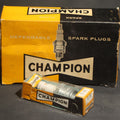 Lot 047 - Vintage Champion Spark Plug Co. E-55 Spark Plugs, Complete Box of Ten in Individual Boxes, Champion Spark Plug Co., Toledo, Ohio