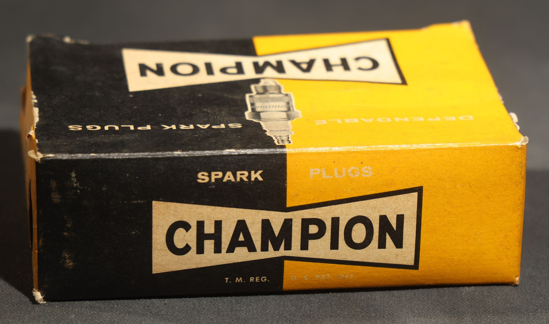 Vintage Champion Spark Plug Co. E-55 Spark Plugs, Complete Box of Ten in Individual Boxes, Champion Spark Plug Co., Toledo, Ohio