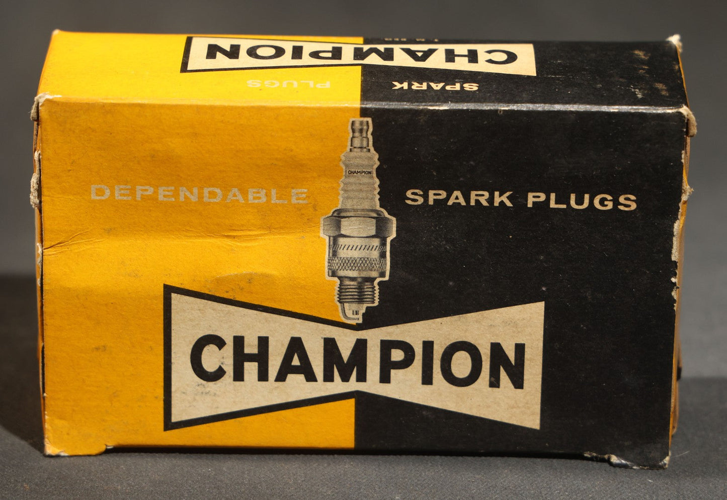 Vintage Champion Spark Plug Co. E-55 Spark Plugs, Complete Box of Ten in Individual Boxes, Champion Spark Plug Co., Toledo, Ohio