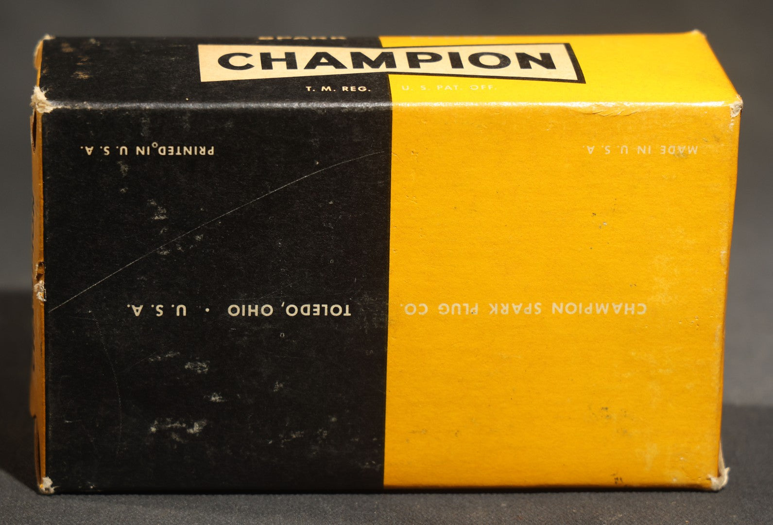 Vintage Champion Spark Plug Co. E-55 Spark Plugs, Complete Box of Ten in Individual Boxes, Champion Spark Plug Co., Toledo, Ohio