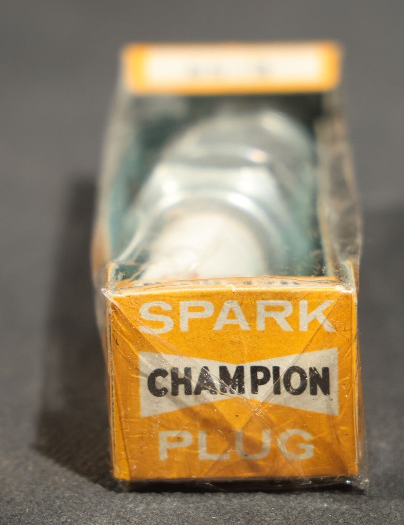 Vintage Champion Spark Plug Co. E-55 Spark Plugs, Complete Box of Ten in Individual Boxes, Champion Spark Plug Co., Toledo, Ohio