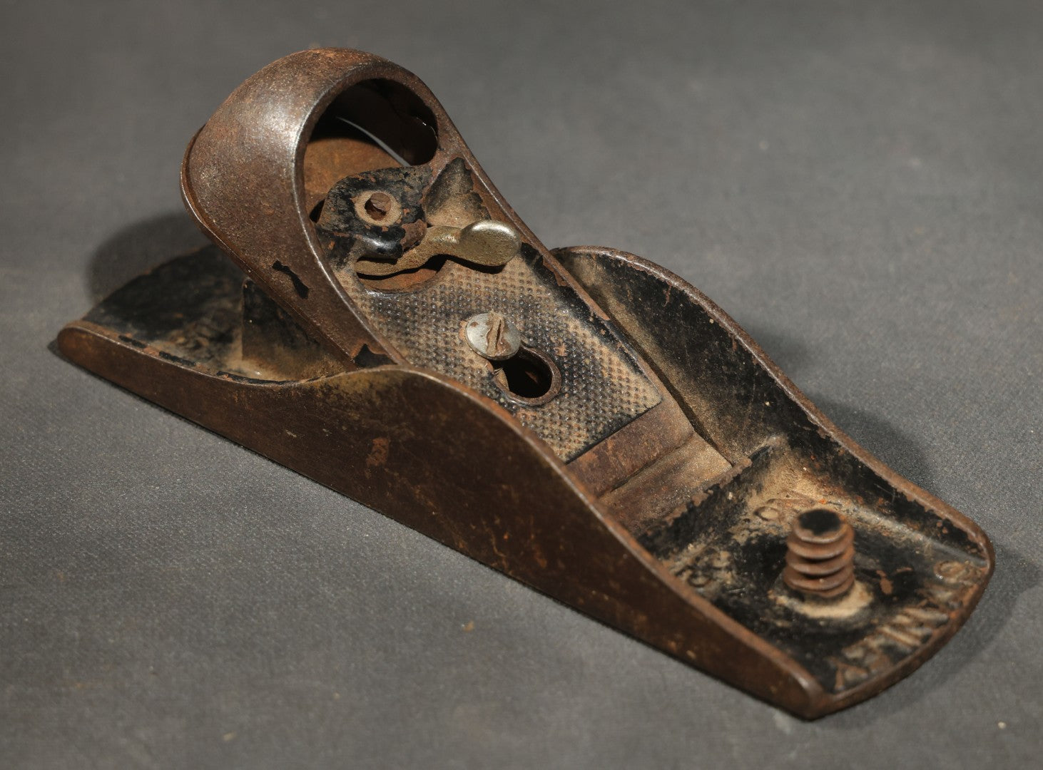 Trio of Vintage and Antique Stanley and Unbranded Metal Block Planes Including Stanley No. 220, Stanley Patent 2-18-13, and Made in U.S.A. Example