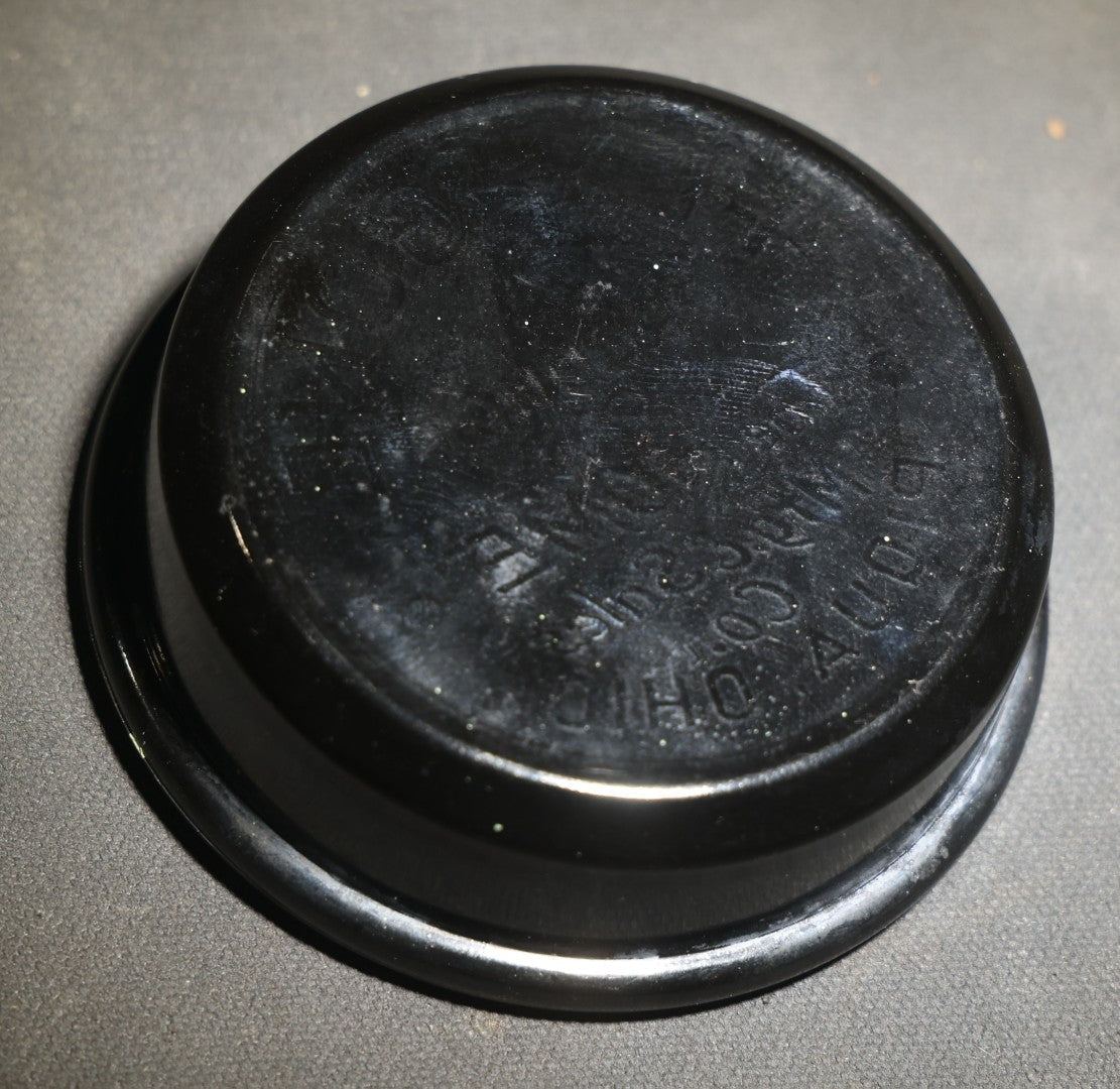 Vintage "Fly-Gone" Advertising Black Glass Fly Trap Dish, the Home Mfg. & Sales Co., Piqua, Ohio