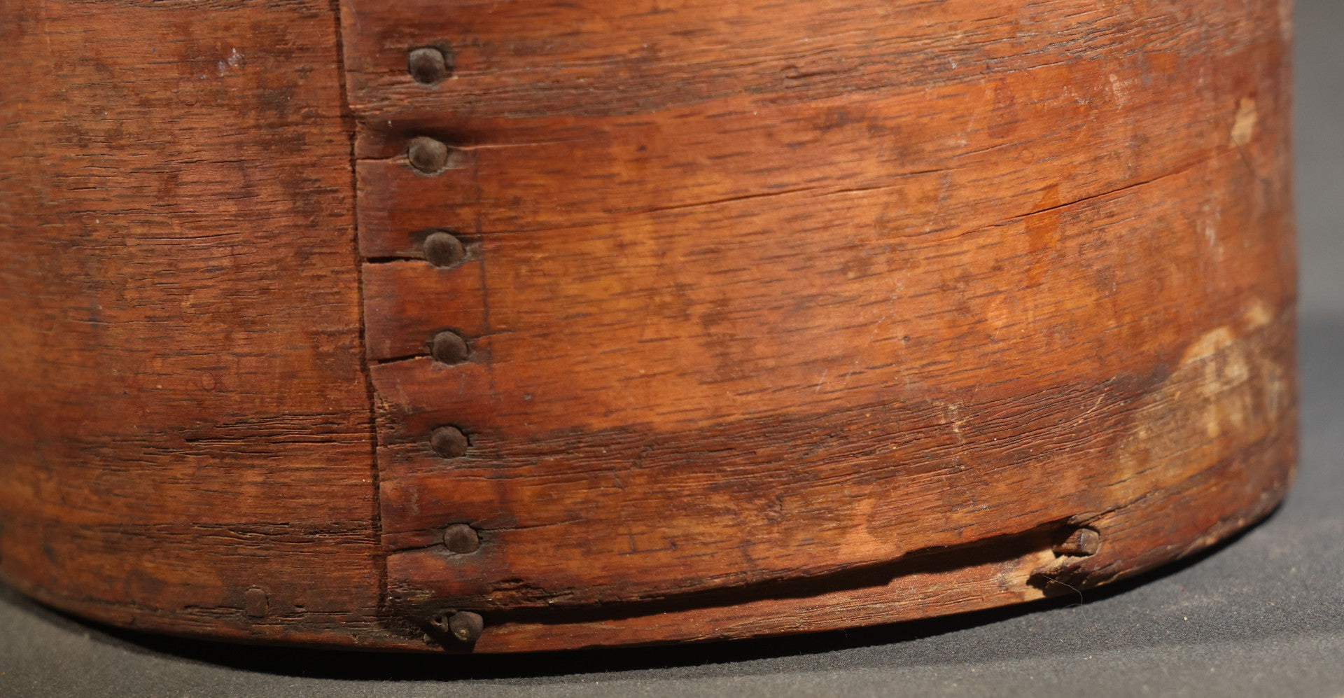 Antique Bentwood Dry Measure with Partial Maker's Mark, Nail-Fastened Lap Joint Construction, Lidless