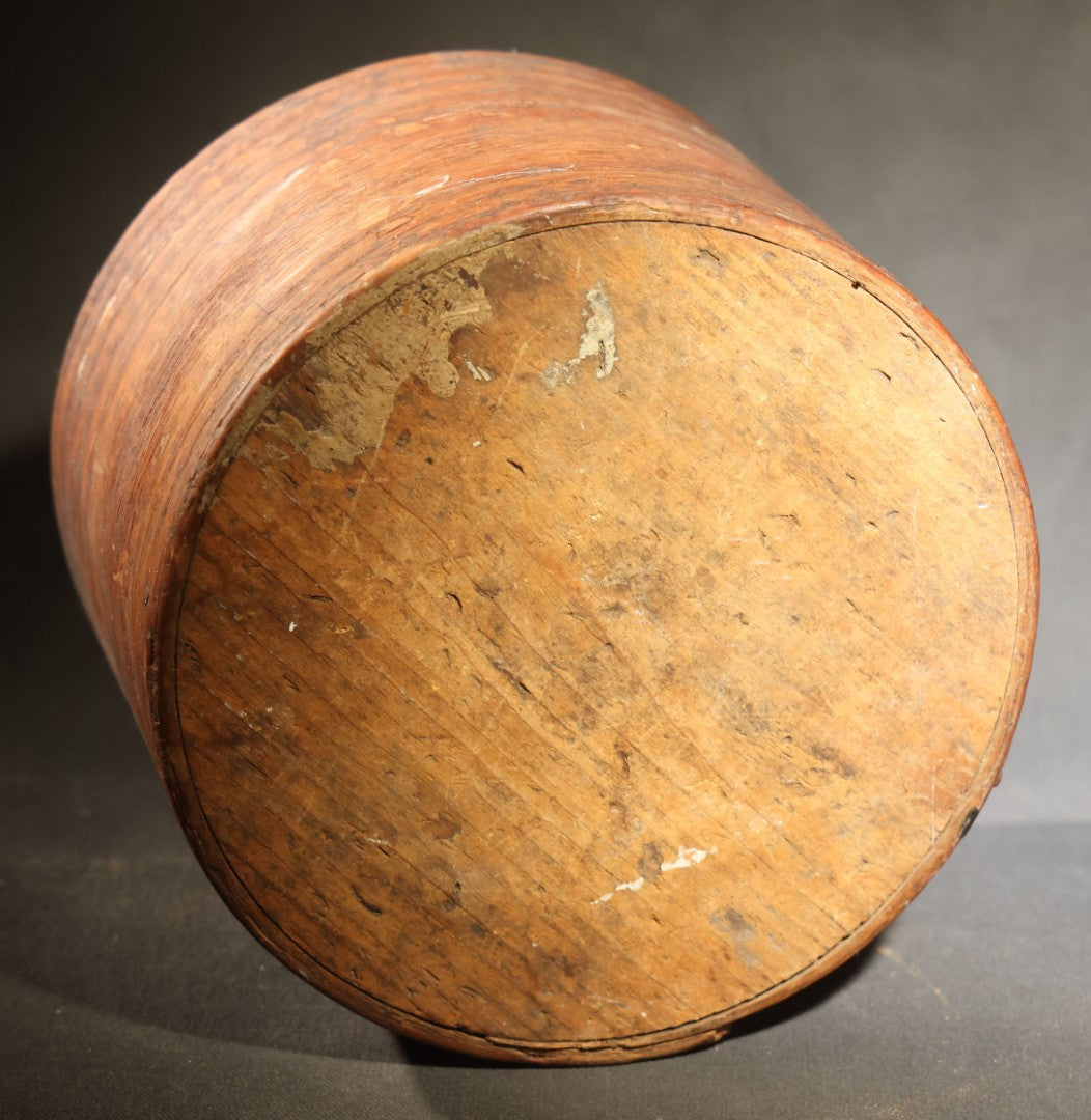 Antique Bentwood Dry Measure with Partial Maker's Mark, Nail-Fastened Lap Joint Construction, Lidless