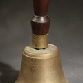 Lot 079 - Antique Brass School Hand Bell with Turned Wood Handle, Handle Detached, Numeral Stamp on Handle End, 7-1/4" H