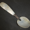 Lot 087 - Vintage Mother-Of-Pearl Spoon with Engraved Metal Collar, 5-3/8" L