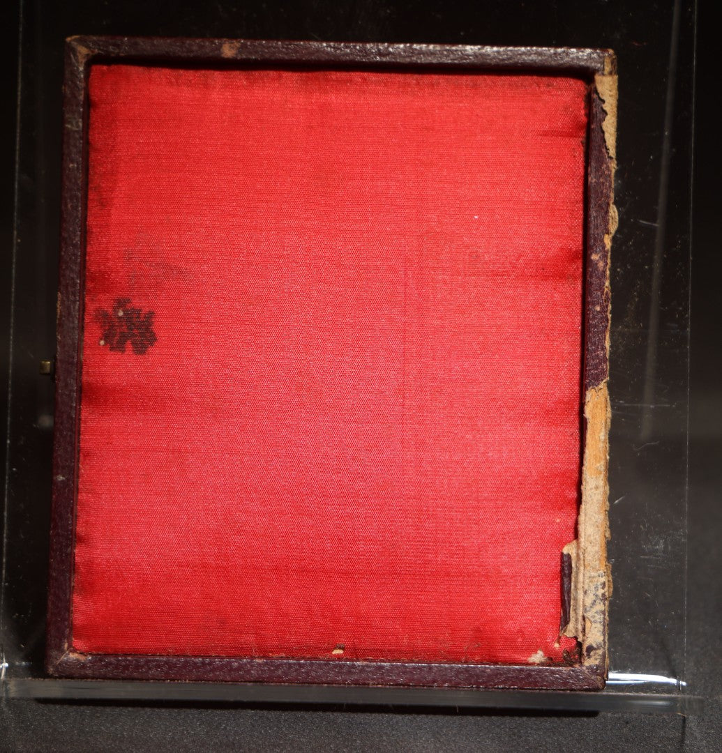 Antique 1/6th Plate Daguerreotype Photograph of a Portrait Painting, Young Man, Full Split Leatherette Union Case
