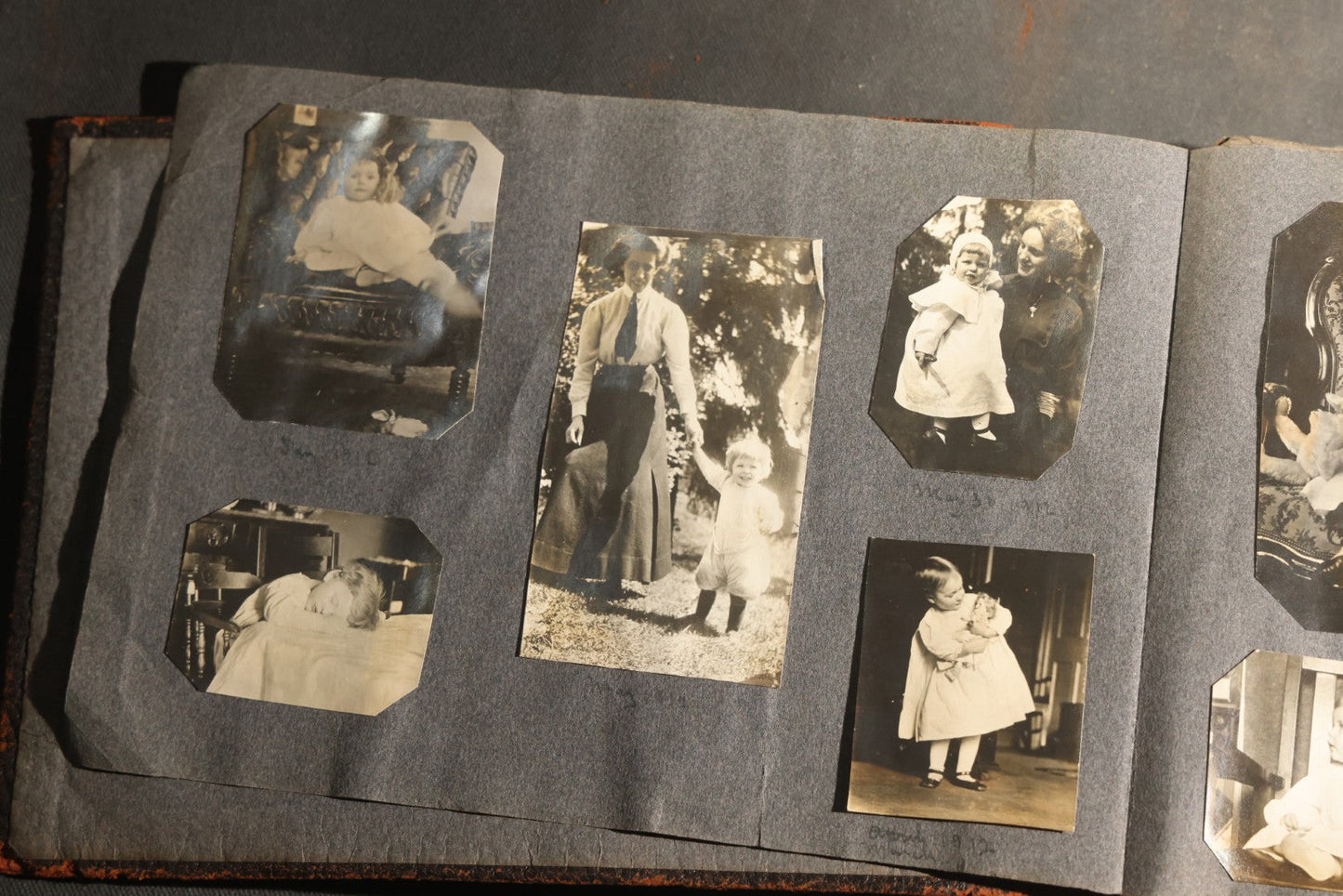 Antique Snapshot Album, Circa 1910-1920, 500+ Photographs of Family and Children Including Christmas, Farm Life, Winter Scenes, Asbury Park New Jersey, and Nantasket Beach Massachusetts