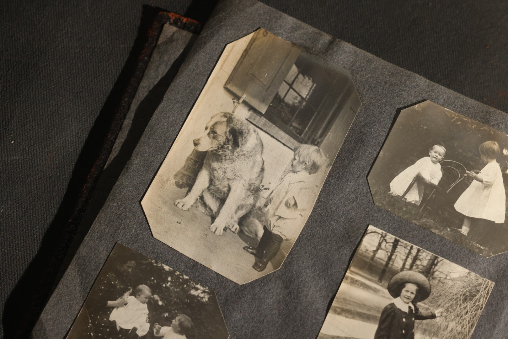 Antique Snapshot Album, Circa 1910-1920, 500+ Photographs of Family and Children Including Christmas, Farm Life, Winter Scenes, Asbury Park New Jersey, and Nantasket Beach Massachusetts