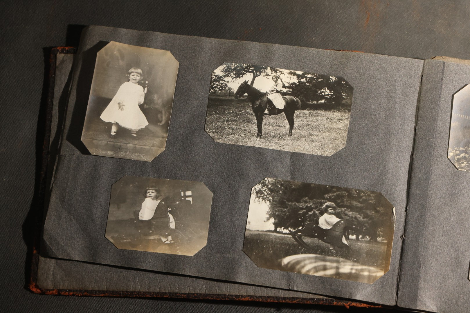 Antique Snapshot Album, Circa 1910-1920, 500+ Photographs of Family and Children Including Christmas, Farm Life, Winter Scenes, Asbury Park New Jersey, and Nantasket Beach Massachusetts