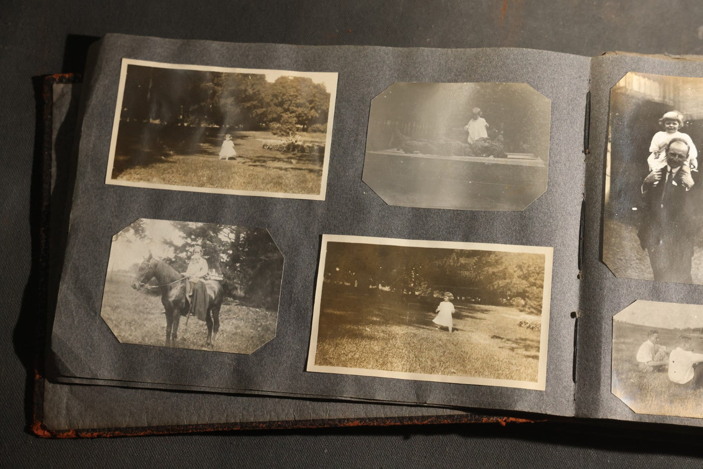 Antique Snapshot Album, Circa 1910-1920, 500+ Photographs of Family and Children Including Christmas, Farm Life, Winter Scenes, Asbury Park New Jersey, and Nantasket Beach Massachusetts