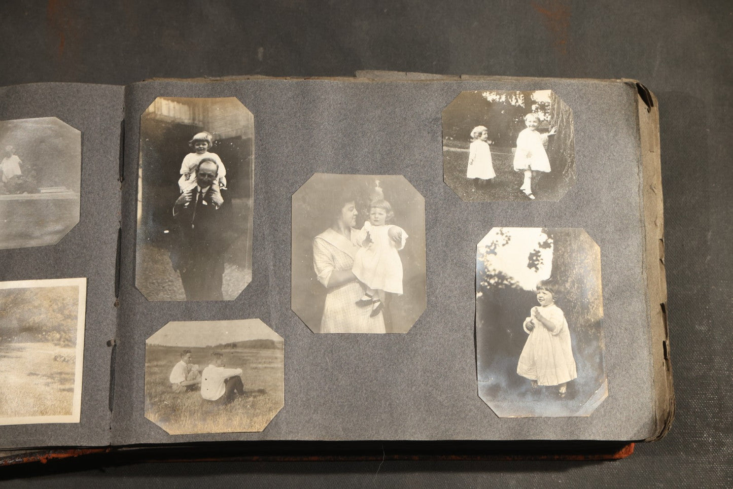 Antique Snapshot Album, Circa 1910-1920, 500+ Photographs of Family and Children Including Christmas, Farm Life, Winter Scenes, Asbury Park New Jersey, and Nantasket Beach Massachusetts
