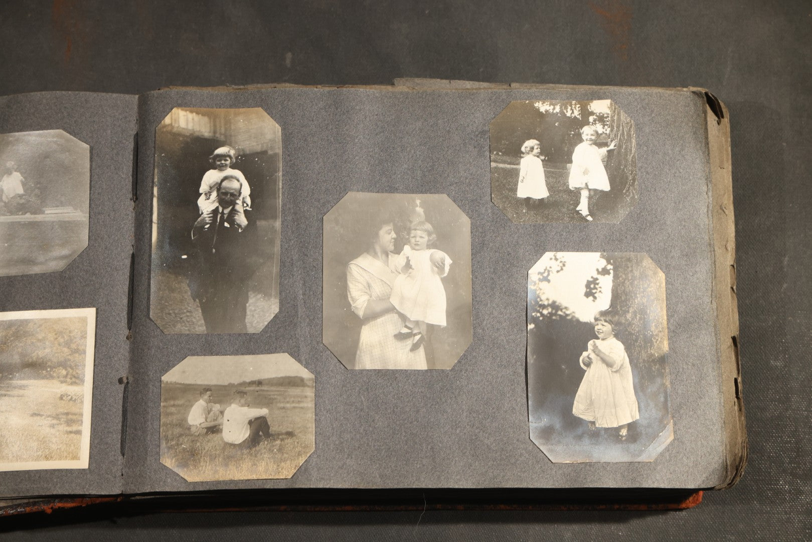 Antique Snapshot Album, Circa 1910-1920, 500+ Photographs of Family and Children Including Christmas, Farm Life, Winter Scenes, Asbury Park New Jersey, and Nantasket Beach Massachusetts