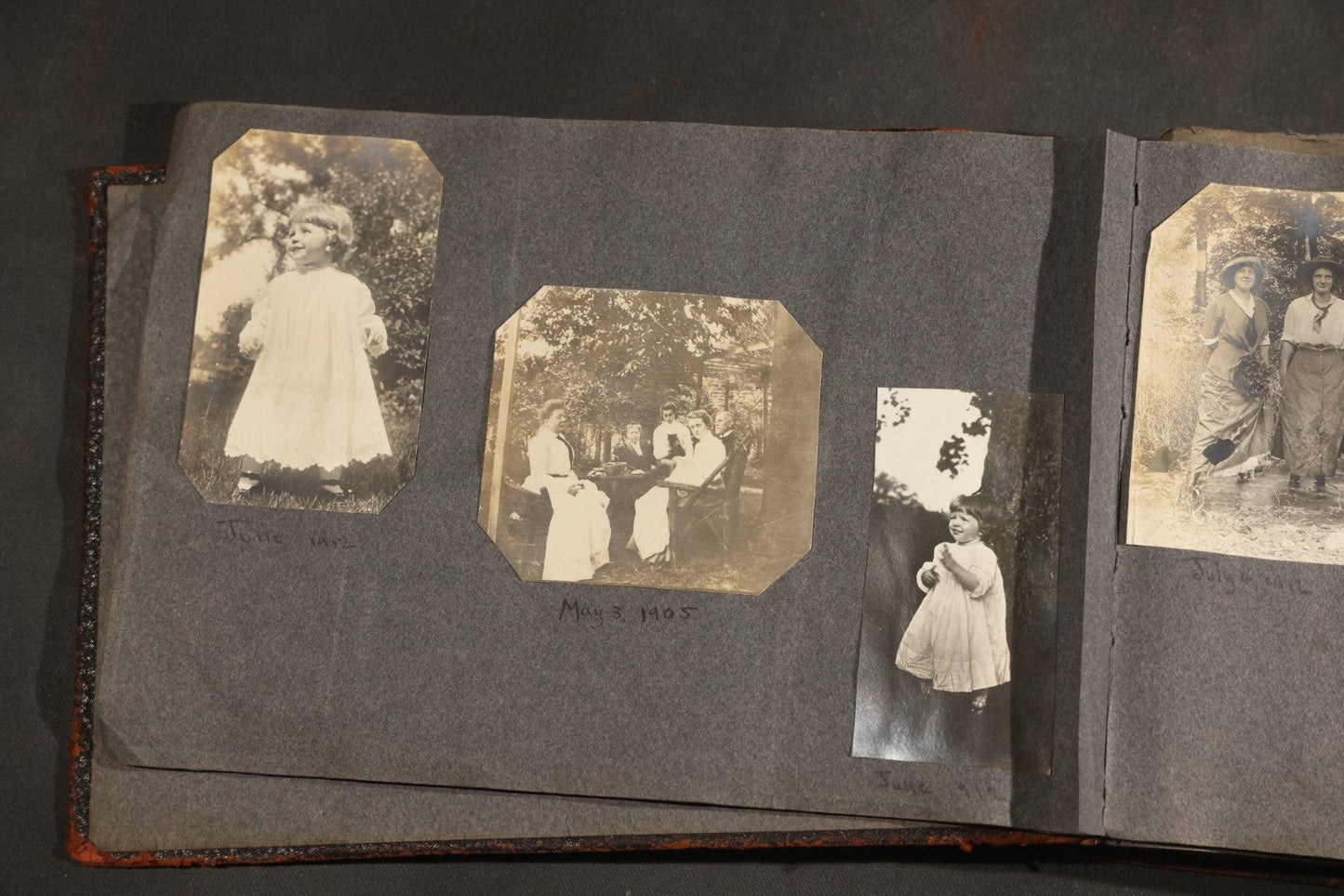 Antique Snapshot Album, Circa 1910-1920, 500+ Photographs of Family and Children Including Christmas, Farm Life, Winter Scenes, Asbury Park New Jersey, and Nantasket Beach Massachusetts