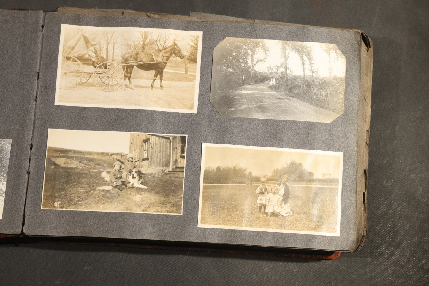 Antique Snapshot Album, Circa 1910-1920, 500+ Photographs of Family and Children Including Christmas, Farm Life, Winter Scenes, Asbury Park New Jersey, and Nantasket Beach Massachusetts