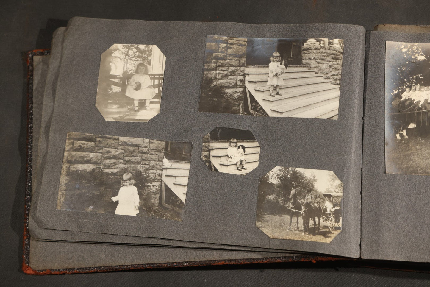 Antique Snapshot Album, Circa 1910-1920, 500+ Photographs of Family and Children Including Christmas, Farm Life, Winter Scenes, Asbury Park New Jersey, and Nantasket Beach Massachusetts