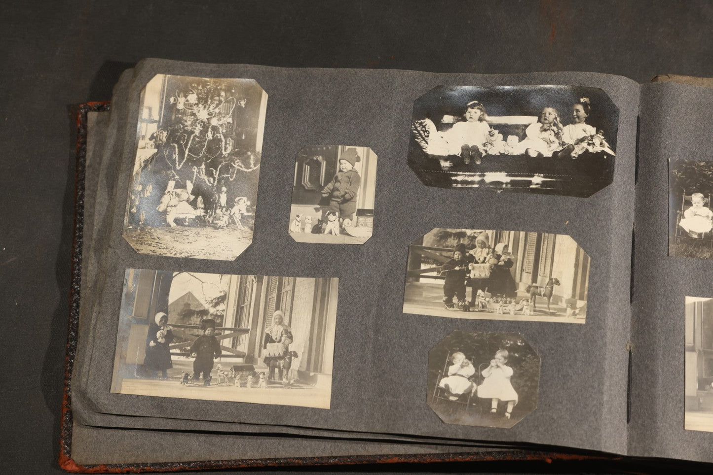Antique Snapshot Album, Circa 1910-1920, 500+ Photographs of Family and Children Including Christmas, Farm Life, Winter Scenes, Asbury Park New Jersey, and Nantasket Beach Massachusetts