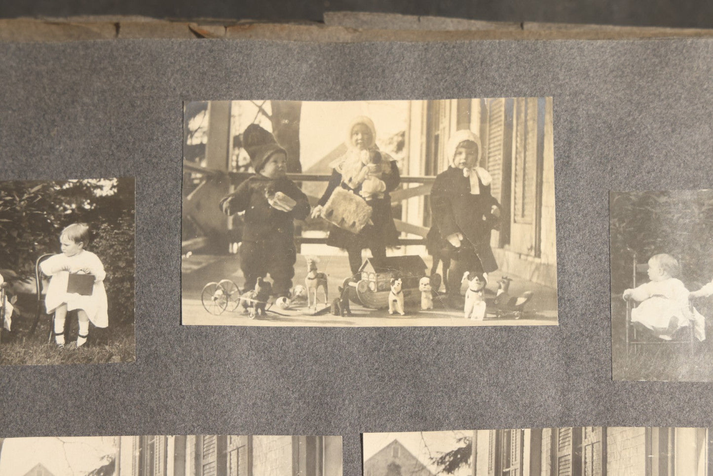 Antique Snapshot Album, Circa 1910-1920, 500+ Photographs of Family and Children Including Christmas, Farm Life, Winter Scenes, Asbury Park New Jersey, and Nantasket Beach Massachusetts