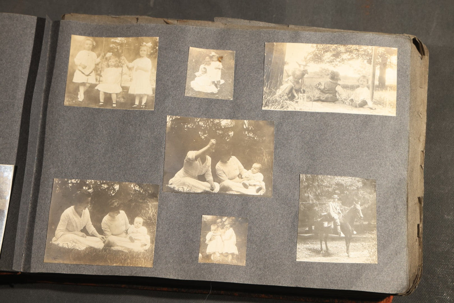 Antique Snapshot Album, Circa 1910-1920, 500+ Photographs of Family and Children Including Christmas, Farm Life, Winter Scenes, Asbury Park New Jersey, and Nantasket Beach Massachusetts