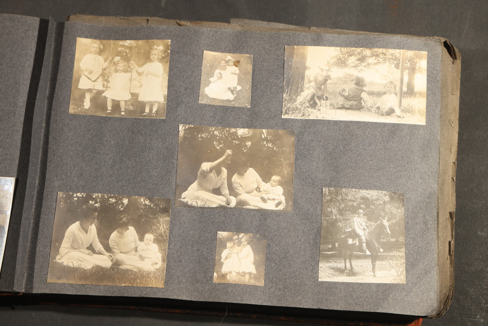 Antique Snapshot Album, Circa 1910-1920, 500+ Photographs of Family and Children Including Christmas, Farm Life, Winter Scenes, Asbury Park New Jersey, and Nantasket Beach Massachusetts